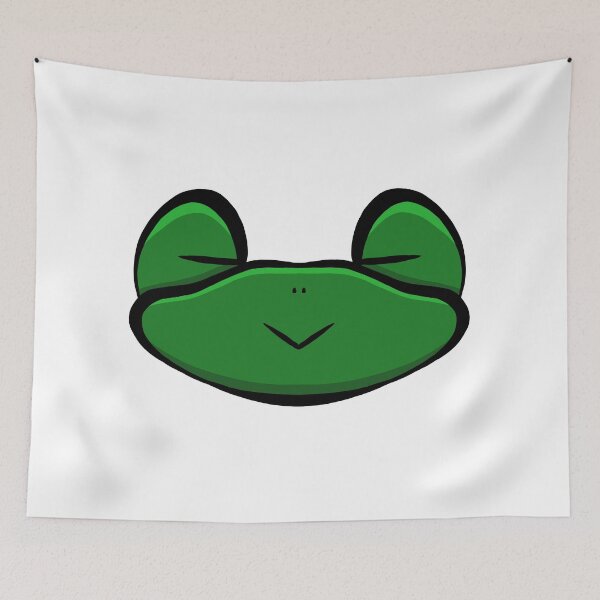 Item preview, Cute Sleepy Frog Face Green – Minimalist Kawaii Sticker Art designed and sold by davidmalec.