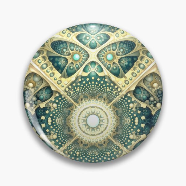 Item preview, Cosmic Teal and Gold Fractal Mandala designed and sold by Frackxion.