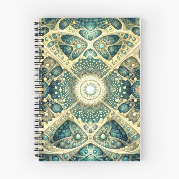 Item preview, Cosmic Teal and Gold Fractal Mandala designed and sold by Frackxion.