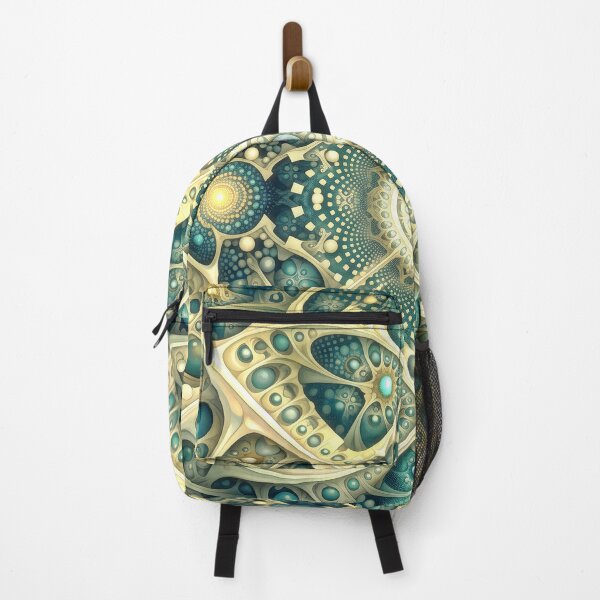 Item preview, Cosmic Teal and Gold Fractal Mandala designed and sold by Frackxion.