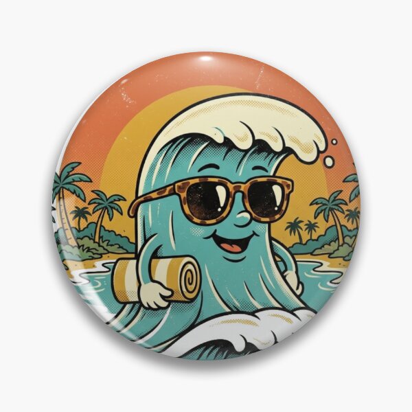 Item preview, Coastal State Of Mind Funny Wave Character Beach Design designed and sold by @SHINTOSARTSTORE.