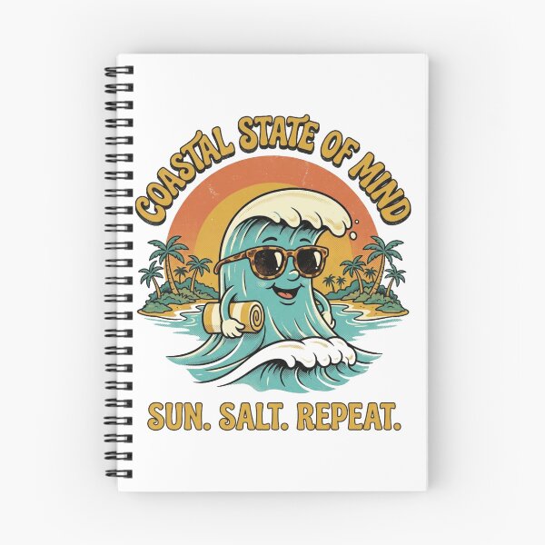 Item preview, Coastal State Of Mind Funny Wave Character Beach Design designed and sold by @SHINTOSARTSTORE.