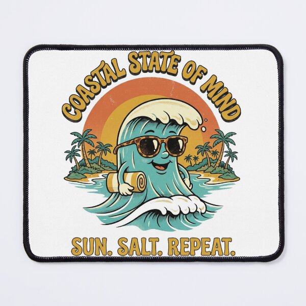 Item preview, Coastal State Of Mind Funny Wave Character Beach Design designed and sold by @SHINTOSARTSTORE.