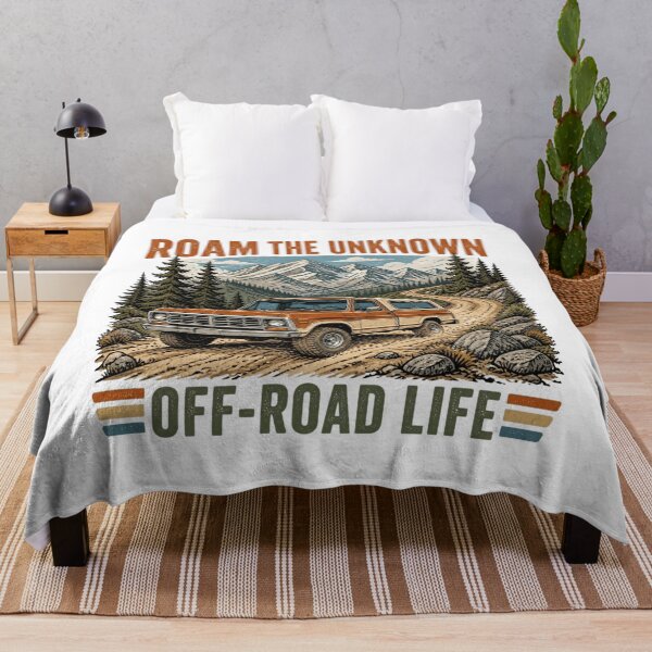 Item preview, Roam The Unknown Off Road Life Vintage 70s Camper Truck designed and sold by Retro Surf & Roam.