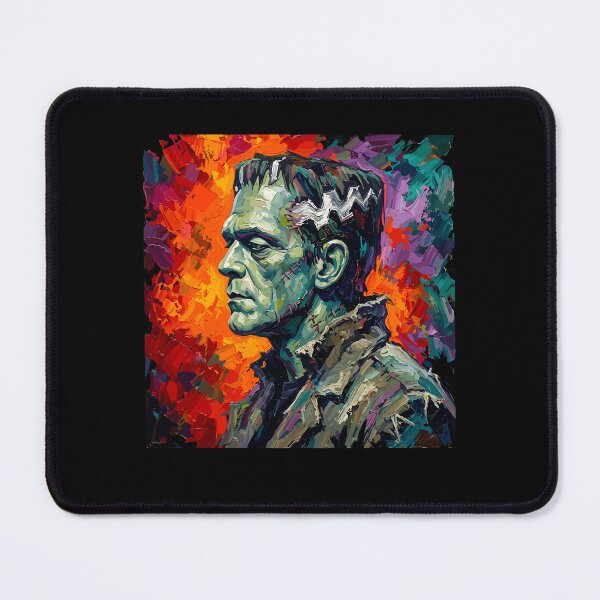 Item preview, Vibrant impasto oil painting portrait of Frankenstein's Monster for fans designed and sold by Designart68.