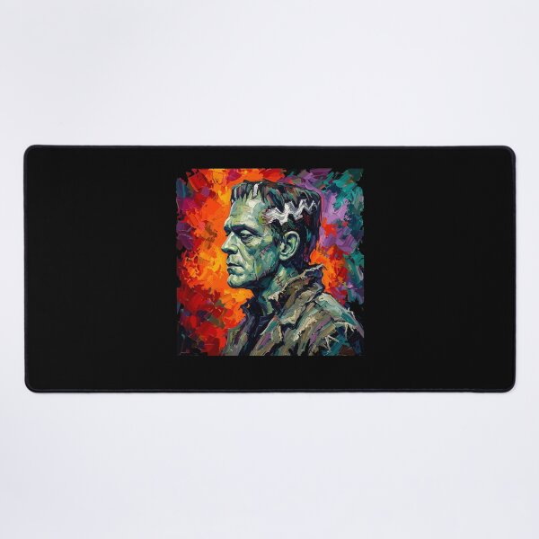 Item preview, Vibrant impasto oil painting portrait of Frankenstein's Monster for fans designed and sold by Designart68.