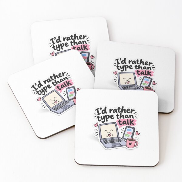 Item preview, I’d Rather Type Than Talk Funny Introvert Laptop Sticker | Typing & Computer Humor designed and sold by Rasheedawan.