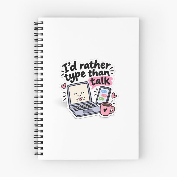 Item preview, I’d Rather Type Than Talk Funny Introvert Laptop Sticker | Typing & Computer Humor designed and sold by Rasheedawan.