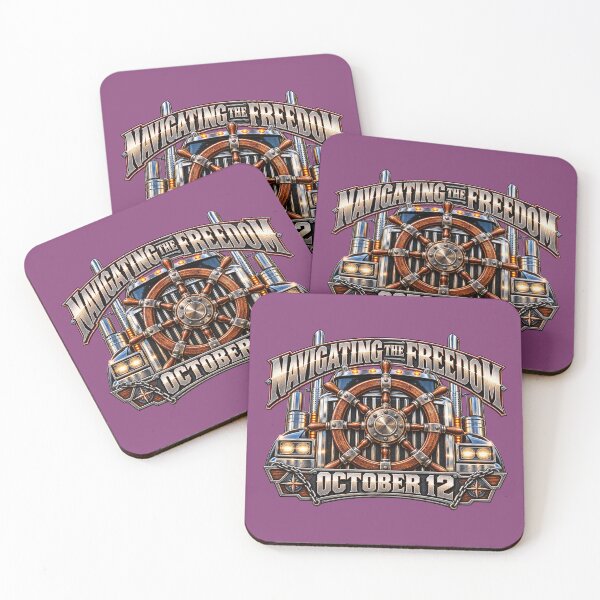 Item preview, Navigating The Freedom | October 12 | Ship Wheel Semi Truck Grill Art designed and sold by NomadForge.