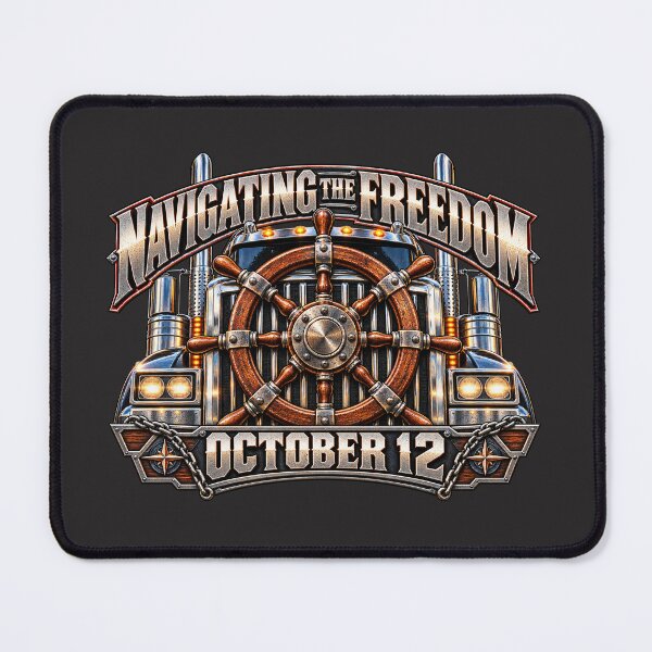 Item preview, Navigating The Freedom | October 12 | Ship Wheel Semi Truck Grill Art designed and sold by NomadForge.