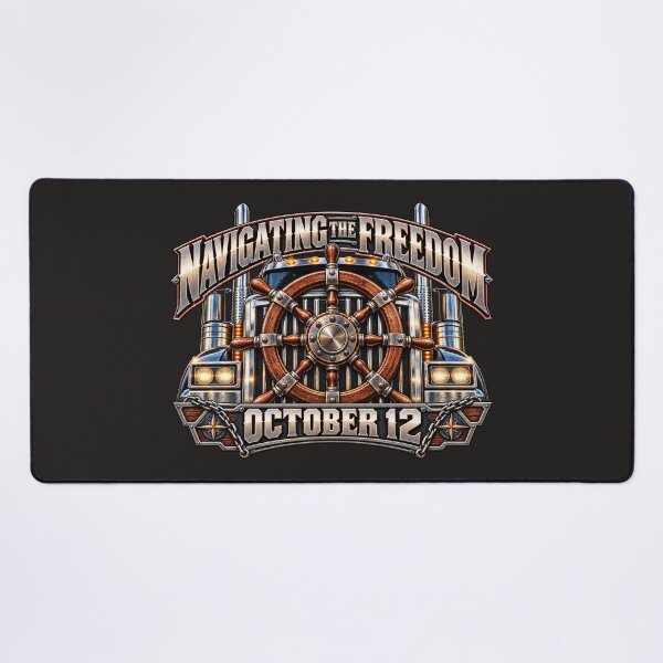 Item preview, Navigating The Freedom | October 12 | Ship Wheel Semi Truck Grill Art designed and sold by NomadForge.