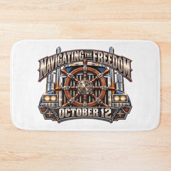 Item preview, Navigating The Freedom | October 12 | Ship Wheel Semi Truck Grill Art designed and sold by NomadForge.