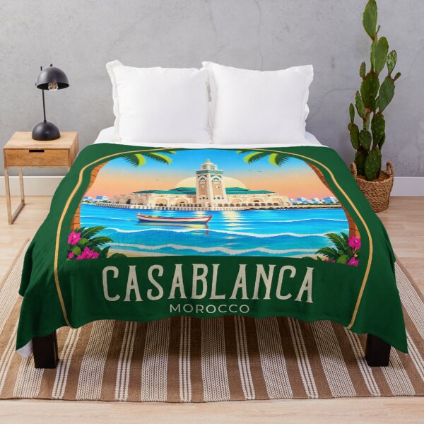 Item preview, Casablanca Vintage Travel Illustration designed and sold by HomeLivingCo.