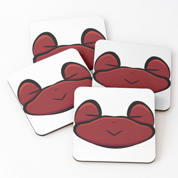 Item preview,  Cute Sleepy Frog Face Red – Minimalist Kawaii Sticker Art designed and sold by davidmalec.