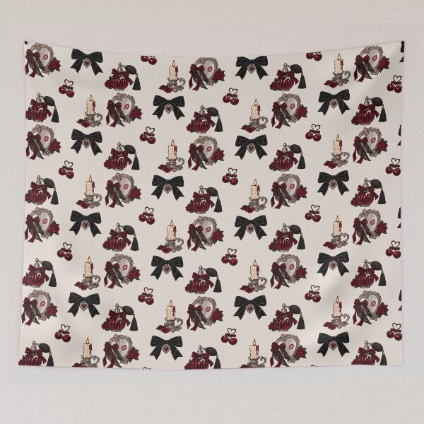 Item preview, Vamp Romantic Pattern – Gothic Romance Bows, Roses & Vintage Beauty designed and sold by SnugbugStudios.