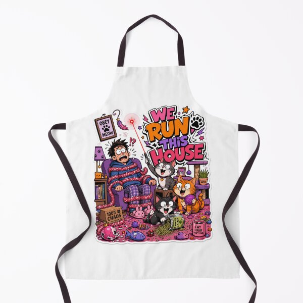 Item preview, We Run This House Chaotic Funny Christmas Cat Takeover Tee designed and sold by Design Vibras.