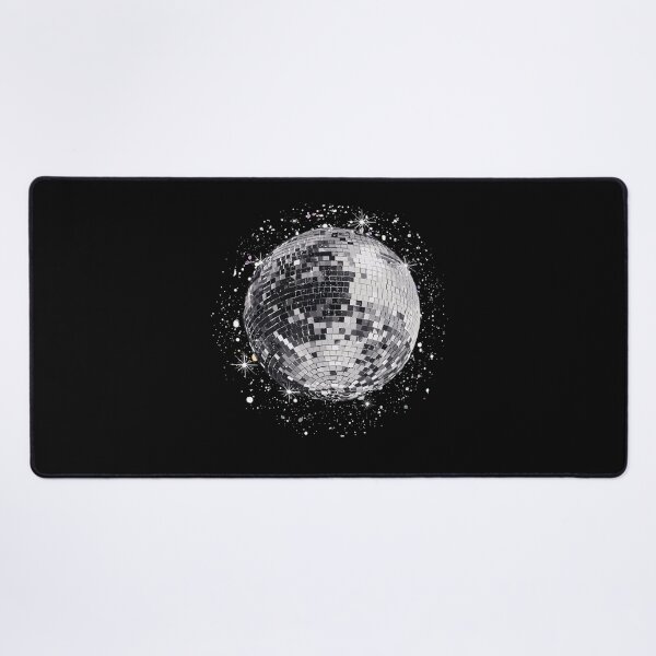 Item preview, Sparkling silver mirror disco ball surrounded by glittering stars designed and sold by Designart68.