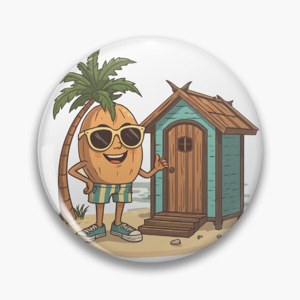 Item preview, Funny Coconut Character Beach Hut Summer Vacation Design designed and sold by @SHINTOSARTSTORE.