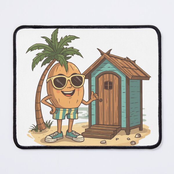 Item preview, Funny Coconut Character Beach Hut Summer Vacation Design designed and sold by @SHINTOSARTSTORE.