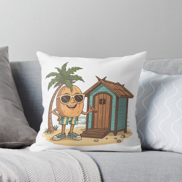 Item preview, Funny Coconut Character Beach Hut Summer Vacation Design designed and sold by @SHINTOSARTSTORE.