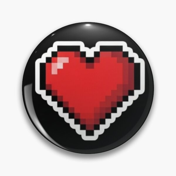 Item preview, Pixel Heart (Full HP) – Classic red 8-bit pixel health heart designed and sold by littleearty.