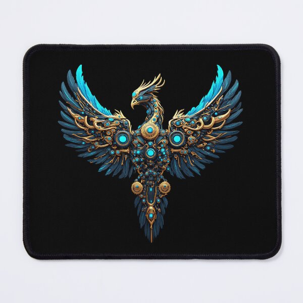 Item preview, High-Tech Cybernetic Phoenix Neon Blue designed and sold by Cyber Gold Studio.