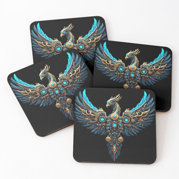 Item preview, High-Tech Cybernetic Phoenix Neon Blue designed and sold by Cyber Gold Studio.