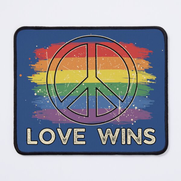 Item preview, Love Wins Rainbow Peace Sign LGBTQ Pride Vintage Retro Design designed and sold by WarFX Designs.