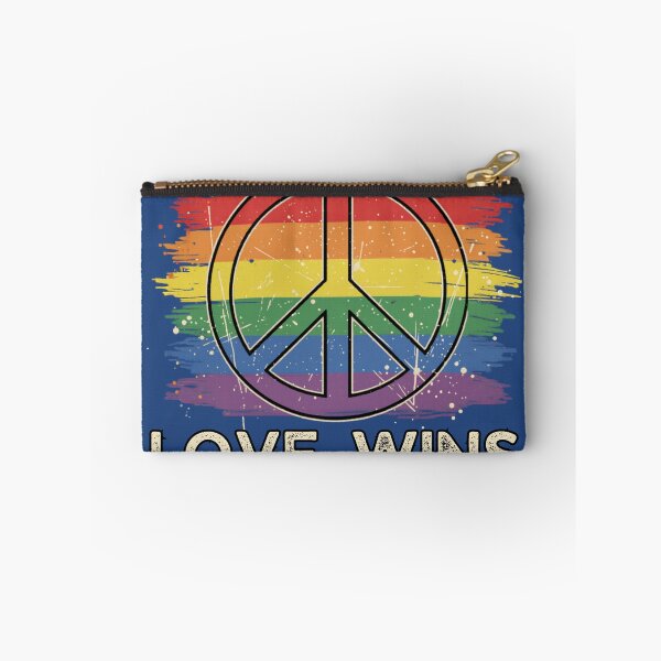 Item preview, Love Wins Rainbow Peace Sign LGBTQ Pride Vintage Retro Design designed and sold by WarFX Designs.