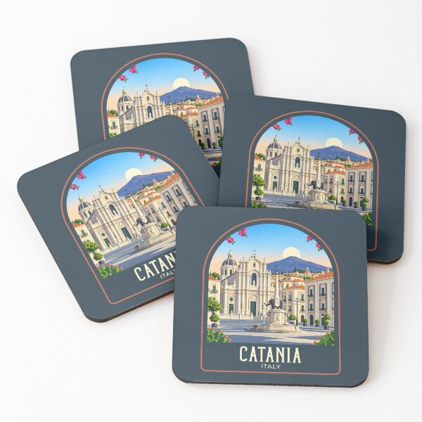 Item preview, Catania Vintage Travel Illustration designed and sold by HomeLivingCo.