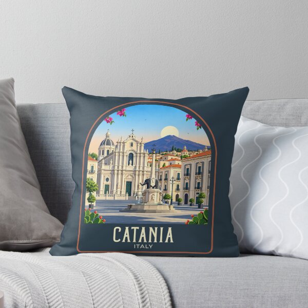 Item preview, Catania Vintage Travel Illustration designed and sold by HomeLivingCo.