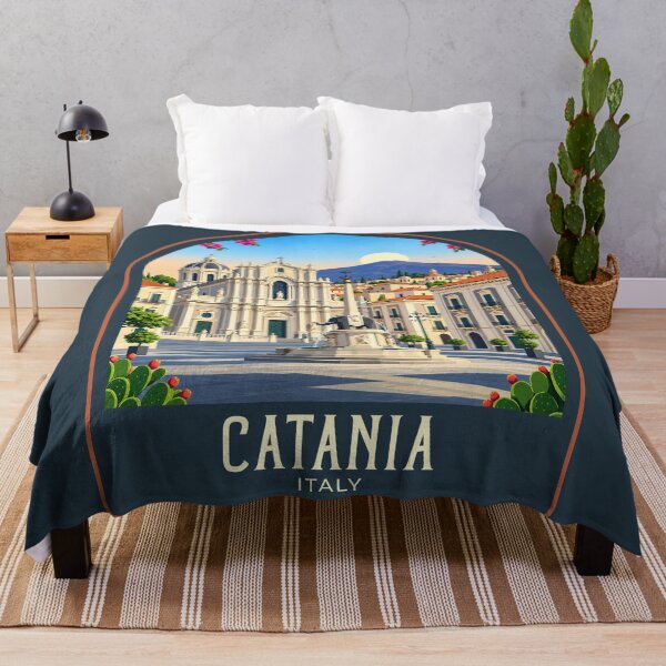 Item preview, Catania Vintage Travel Illustration designed and sold by HomeLivingCo.