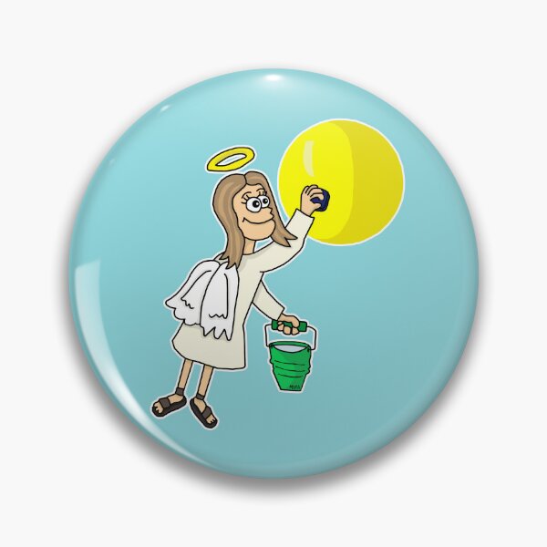 Item preview, Funny Angel Polishing Sun Sticker | Cosmic Housekeeping Meme designed and sold by MyxaART.