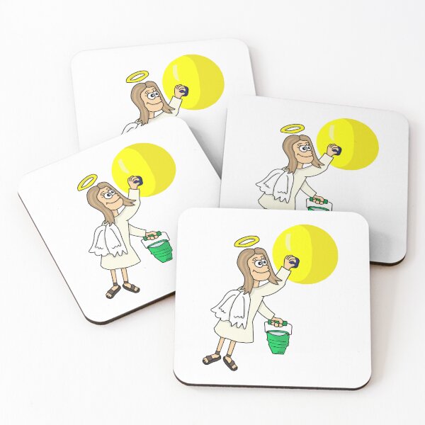 Item preview, Funny Angel Polishing Sun Sticker | Cosmic Housekeeping Meme designed and sold by MyxaART.