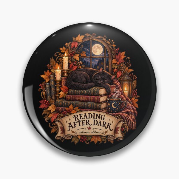Item preview, Reading After Dark – Cozy Gothic Autumn Bookish Design designed and sold by Scarlett-Goods.