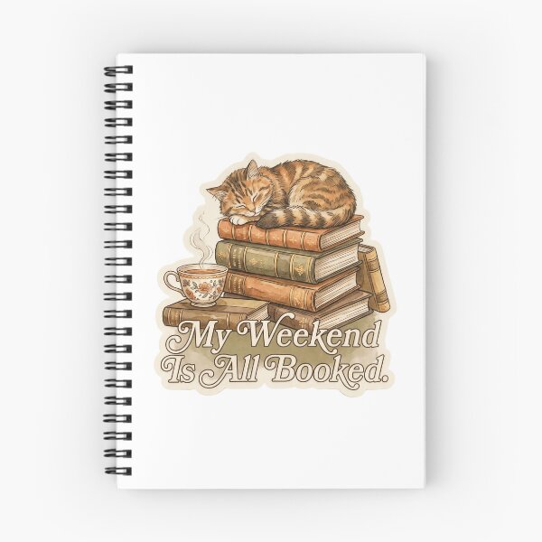 Item preview, My Weekend Is All Booked Funny Book Lover Cat designed and sold by PANCOSS.