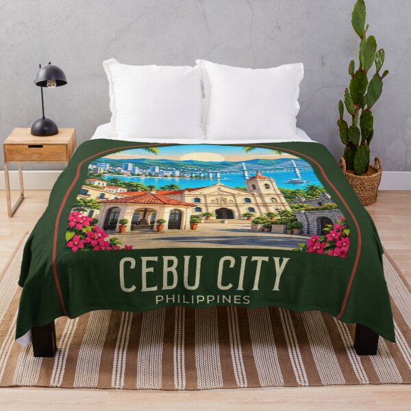 Item preview, Cebu City Vintage Travel Illustration designed and sold by HomeLivingCo.