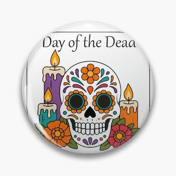 Item preview, Calavera mexicana del Día de los Muertos con flores y velas	 designed and sold by DoveArtDesigns.