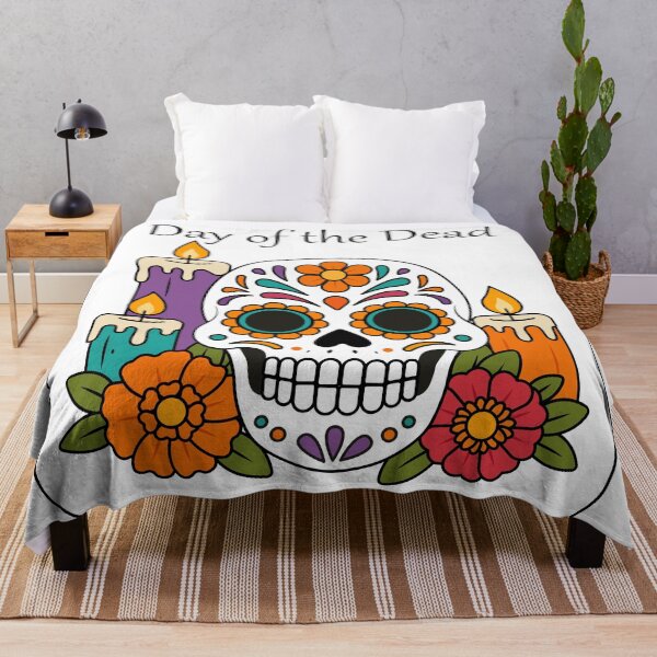 Item preview, Calavera mexicana del Día de los Muertos con flores y velas designed and sold by DoveArtDesigns.