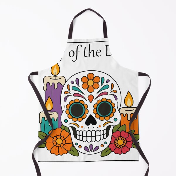 Aperçu de l'œuvre Calavera mexicaine du Jour des Morts avec fleurs et voiles créée et vendue par DoveArtDesigns.
