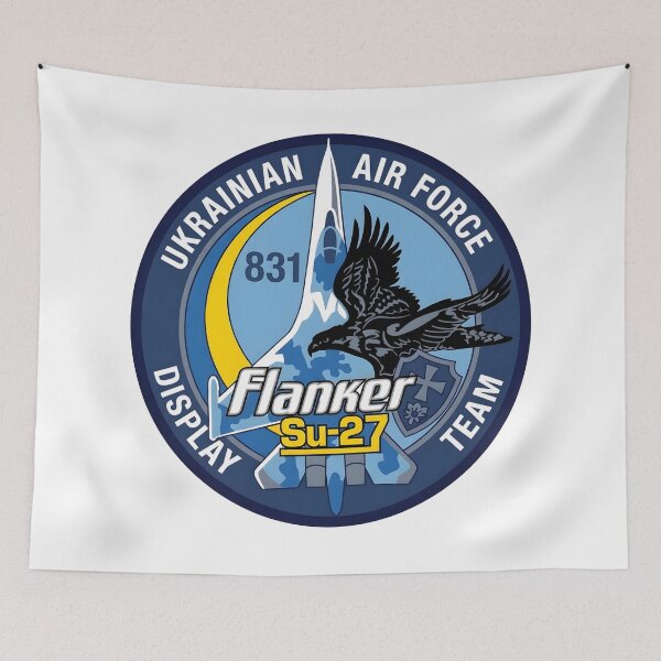 Item preview, Ukrainian Air Force 831st Brigade Su-27 Flanker Display Team Patch designed and sold by CharlieDesings.