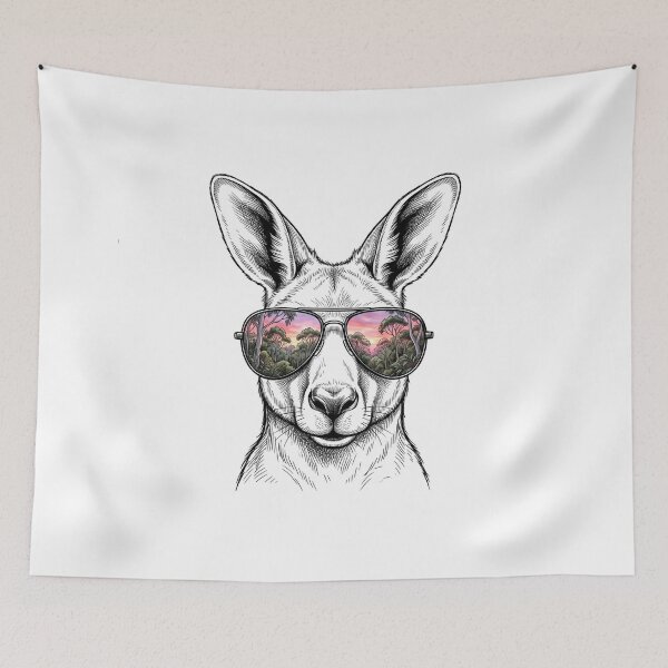 Item preview, Kangaroo Forest Sunrise Sunglasses Reflection designed and sold by Bad-Decisions-Designs.