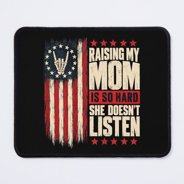 Item preview, Mother Graphic Vintage American Flag Skeleton Hand designed and sold by ROUX-ART.
