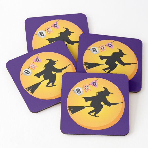 Item preview, Flying Witch Full Moon Boo Banner Halloween Graphic designed and sold by SolutionsArt.