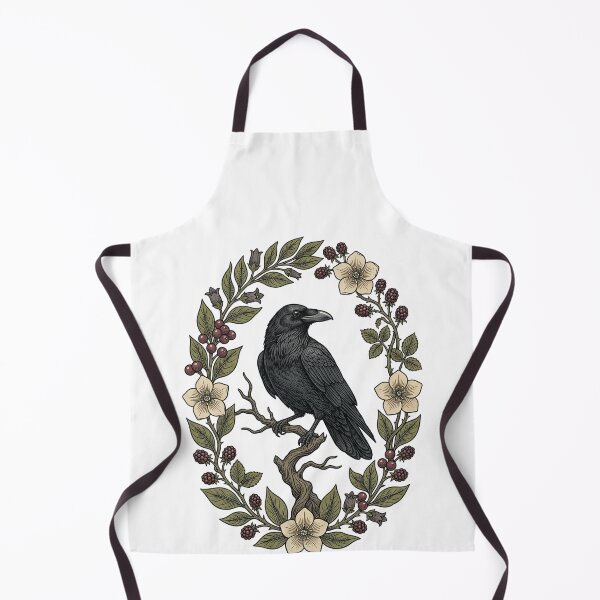 Item preview, Enchanted Raven Botanical Wreath Dark Academia Art designed and sold by marry treasures.