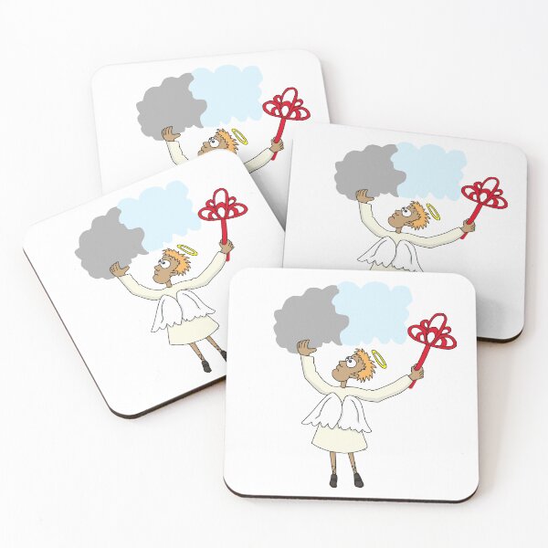 Item preview, Funny Angel Cloud Cleaning Sticker | Divine Rug Beater Meme Art designed and sold by MyxaART.