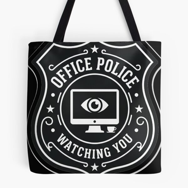Item preview, Office Police Watching You - Black and White Badge Design designed and sold by mnkyride.