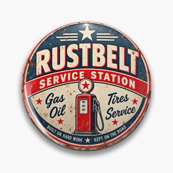 Item preview, Rustbelt Service Station | Vintage Gas Pump & Garage Sign designed and sold by Owl House Creative.