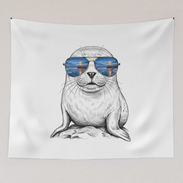 Item preview, Seal Coastal Lighthouse Sunglasses Reflection designed and sold by Bad-Decisions-Designs.