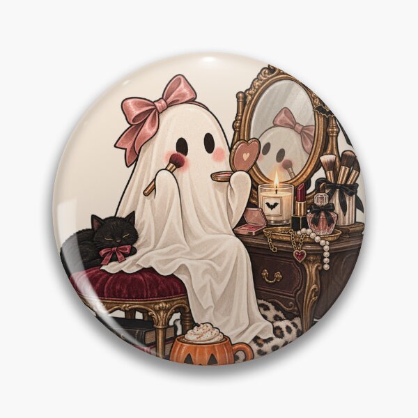 Item preview, Ghost Getting Ready – Cute Halloween Makeup & Spooky Self Care designed and sold by SnugbugStudios.